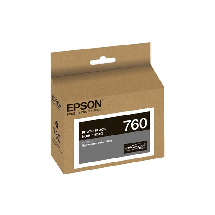 Epson T760 UltraChrome HD Photo Black Ink Cartridge for SureColor P600 Printer