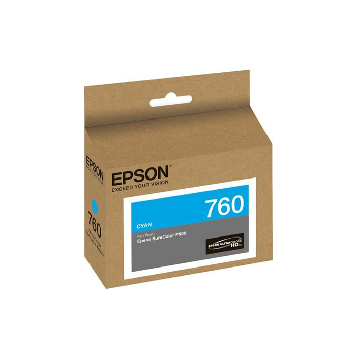 Epson T760 UltraChrome HD Cyan Ink Cartridge for SureColor P600 Printer