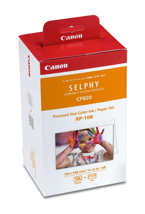 Canon RP-108 High-Capacity Color Ink/Paper Set for SELPHY CP910 Printer - 4" x 6"