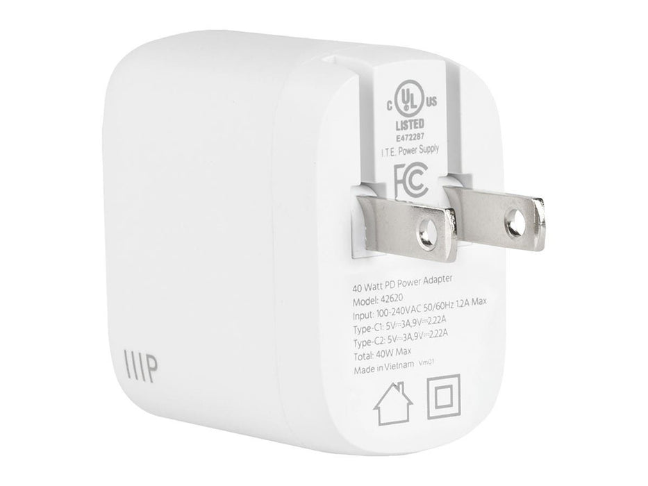 Monoprice USB-C Wall Charger 40W 2-Port