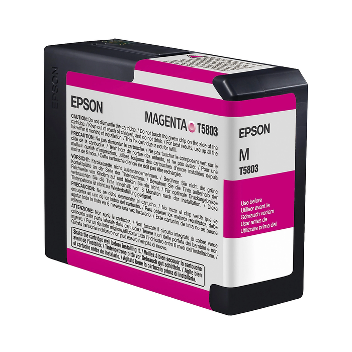 Epson T5803 UltraChrome K3 Magenta Ink Cartridge for Stylus Pro 3800 Printers - 80mL