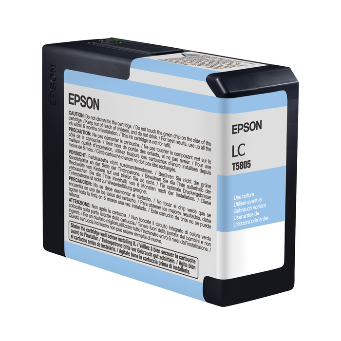 Epson T5805 UltraChrome K3 Light Cyan Ink Cartridge for Stylus Pro 3800 and 3880 Printers - 80mL