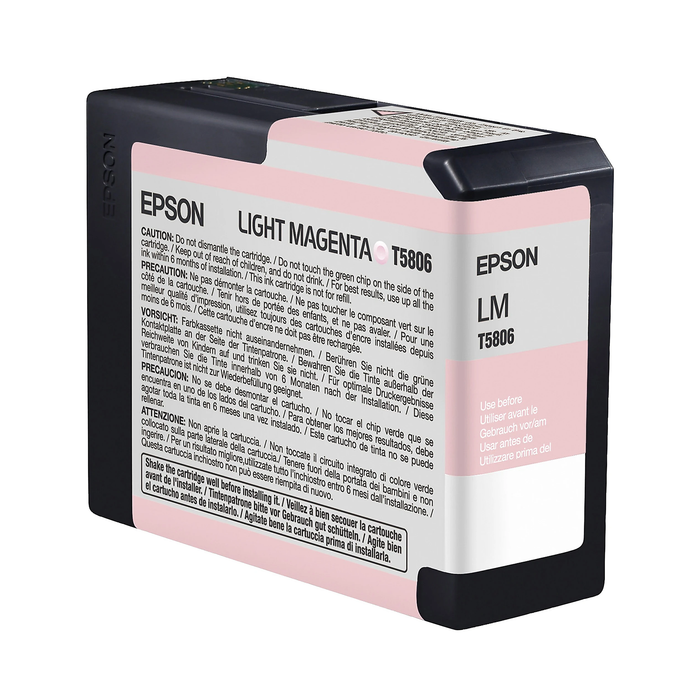 Epson T5806 UltraChrome K3 Light Magenta Ink Cartridge for Stylus Pro 3800 Printers - 80mL