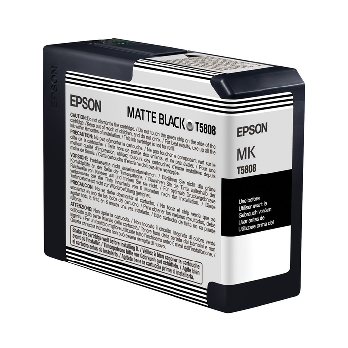 Epson T5808 UltraChrome K3 Matte Black Ink Cartridge for Stylus Pro 3800 and 3880 Printers - 80mL