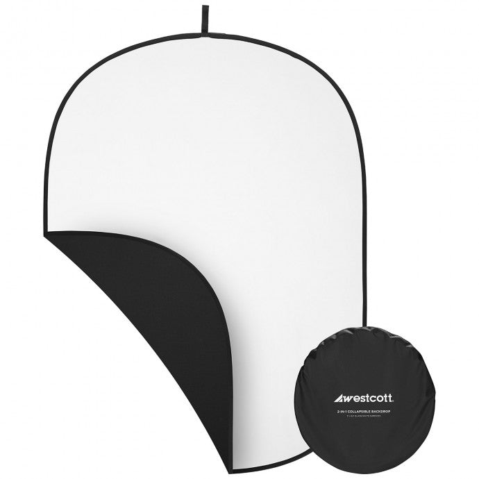 Westcott Collapsible 2-in-1 Black & White Backdrop - 5' x 6.5'