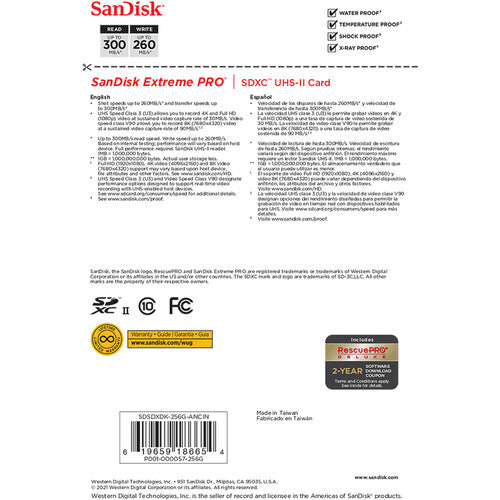 256GB SanDisk UHS-II SD Card