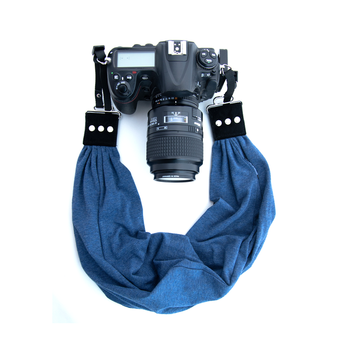 Capturing Couture Pocket Scarf Camera Strap - Blue Denim