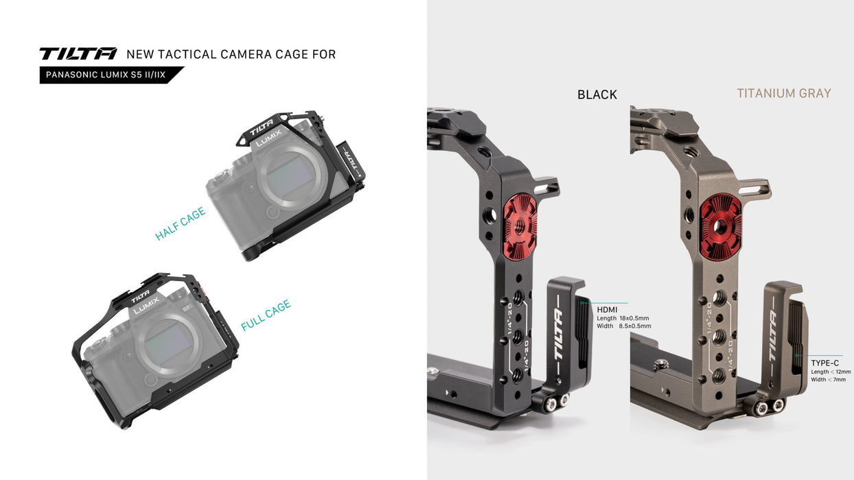 Tilta Full Camera Cage for Panasonic S5 II/IIX - Titanium Gray