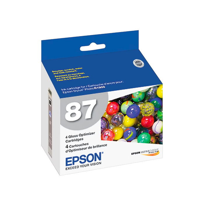 Epson 87 Gloss Optimizer Ink Cartridge for Stylus Photo R1900 Printer, 4 Pack