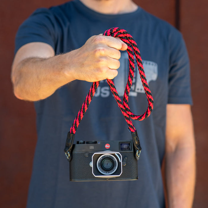 Cooph Braided Camera Strap, 49.2" (125cm) - Black/Red