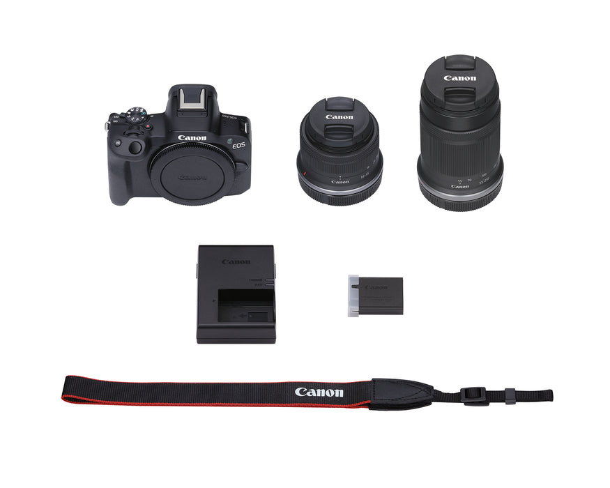 Canon EOS R50 Mirrorless Camera with RF-S 18-45mm f/4.5-6.3 IS STM Lens & RF-S 55-210mm f/5-7.1 IS STM Lens