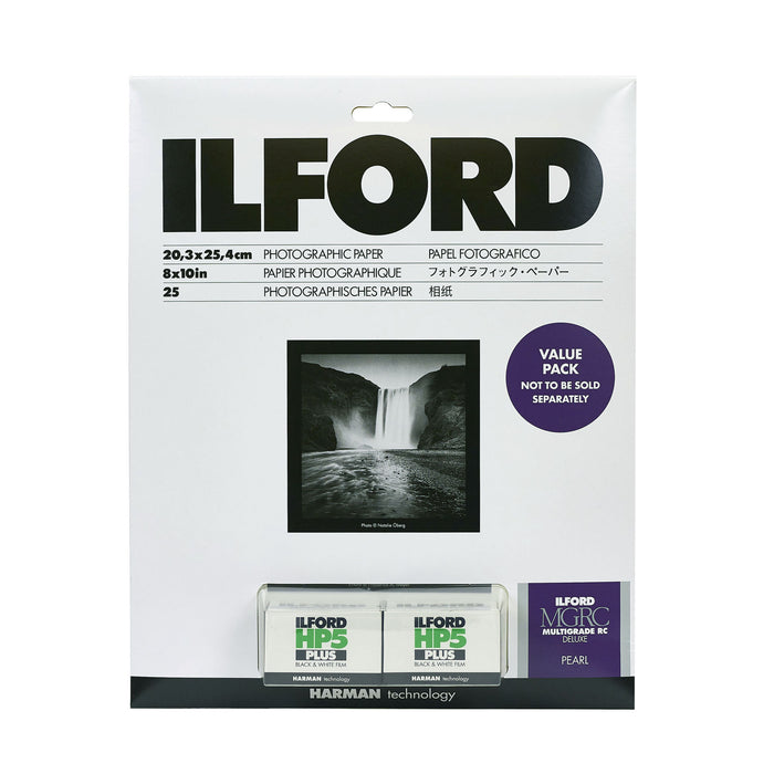Ilford Multigrade RC Deluxe Paper and HP5 Plus Film Value Pack - Pearl, 8 x 10", 25 Sheets