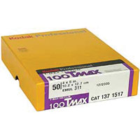 Kodak Professional T-Max 100 Black & White Negative - 4 x 5" Film, 50 Sheets