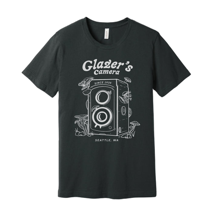Glazer's Mushroom Camera T-Shirt Dark Grey - X-Large