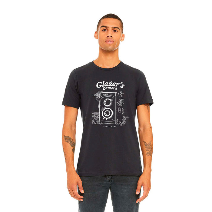 Glazer's Mushroom Camera T-Shirt Dark Grey - Small