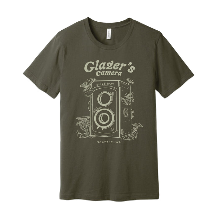 Glazer's Mushroom Camera T-Shirt Olive - Medium