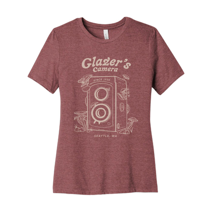 Glazer's Mushroom Camera T-Shirt Mauve - Womens, X-Large