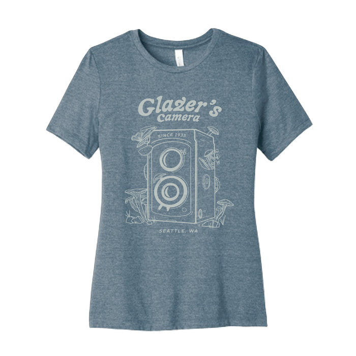 Glazer's Mushroom Camera T-Shirt Heather Slate - Womens, X-Large
