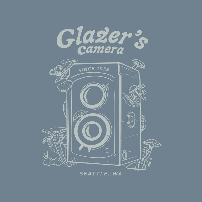 Glazer's Mushroom Camera T-Shirt Heather Slate - Womens, X-Large