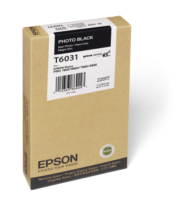 Epson Stylus Pro 7800/7880 & 9800/9880 UltraChrome K3 Ink 220ml - Photo Black
