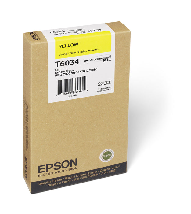 Epson Stylus Pro 7800/7880&9800/9880 UltraChrome K3 Ink 220ml -  Yellow