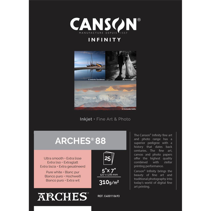 Canson Infinity Arches 88 Matte Paper, 5 x 7" - 25 Sheets