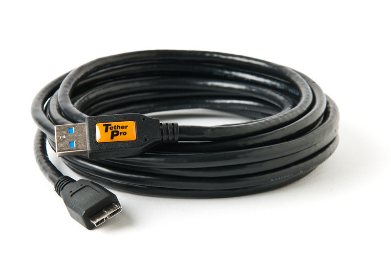 Tether Tools TetherPro Micro-B USB 3.0 15' Black Cable CU5453