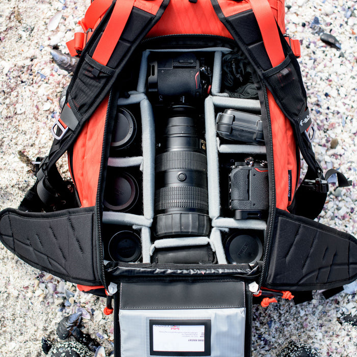F-Stop AJNA 37L DuraDiamond Travel Camera Backpack Bundle - Magma Red/Orange
