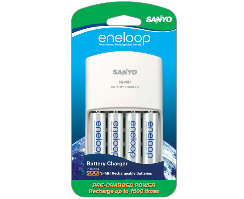 Panasonic Eneloop Rechargeable AA Batteries w/ Charger 4-Pack